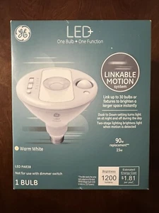 GE LED+ Linkable Flood Bulb, Warm White, 1200 Lumens, 15 Watt PAR38 - Picture 1 of 6