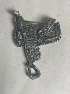 Sterling Silver 925 Saddle Brooch Mexico TM-10 2” X 1.25” - Picture 1 of 3