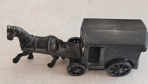 VINTAGE DIE CAST HORSE & CARRIAGE PENCIL SHARPENER.dark Brown - Picture 1 of 6