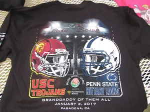 2017 Rose Bowl USC Trojans V Penn State Nittany Men's Long-Sleeve T-Shirt LG - Picture 1 of 10