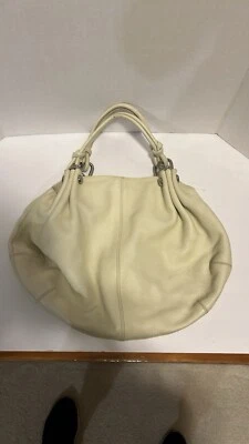 Pebble Leather Ivory Hobo Bag  By CATs Made In Spain - Image 1 of 4