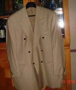 Beige blazer men double breasted size 56 - Picture 1 of 3