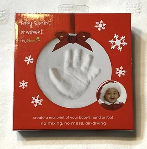 Tiny Ideas Baby Child Round Handprint Footprint DIY Kit White Air Dry Clay New - Picture 1 of 2