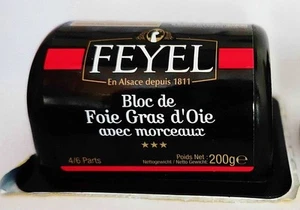 200g Bloc de Foie Gras de Oie Gänseleber Spitzenqualität aus Frankreich Feyel !