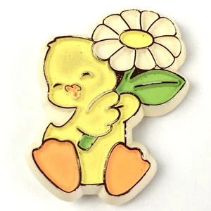 Vintage Hallmark Lapel Pin DUCK with DAISY FLOWER 1979 Easter Holiday Brooch - Picture 1 of 5
