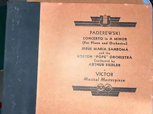 Fiedler-Sanroma Boston Pops Paderewski Piano Concerto VICTOR DM-614 78 RPM Set - Picture 1 of 1