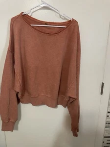 Free People Oversized Joni Pullover Slouchy Sweatshirt Long Sleeve L - Picture 1 of 10