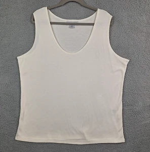 Sag Harbor Womens Top 1X Cream Ivory Lightweight Knit Tank - Picture 1 of 17