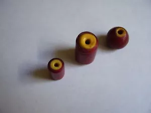 Dr. Estate Antique Venetian Red Yellow Heart 1800's African Trade Beads - Picture 1 of 5