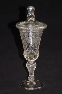 EROTIK POKAL SACHSEN BAROCK AUGUST STARKE DECKELPOKAL OSTRAHÜTTE GLÜCKSBURG 1740 - Picture 1 of 12