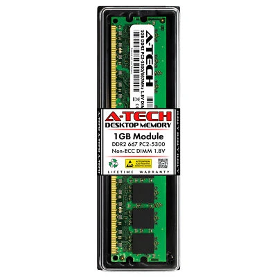 Kingston KVR667D2N5/1G A-Tech Equivalent 1GB DDR2 667Mhz 5300 Desktop Memory RAM - Image 1 of 2