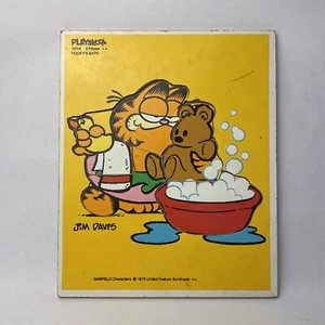 Vintage Tray Puzzle Garfield Playskool Pooky's Bath 6 piece 250-6 3E 1978 - Picture 1 of 5