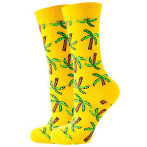Yellow Palm Tree Socks (Adult Medium)