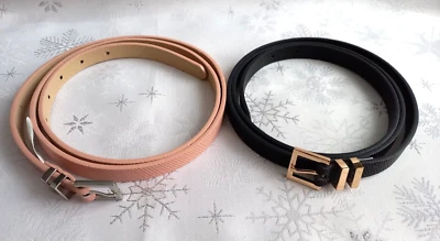 C&A schmale Kunst / Leder / Gürtel 2x Größe L-XL  Neu - Bild 1 von 4