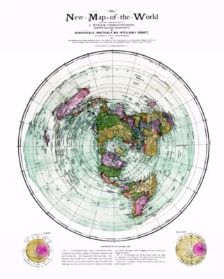 The New Map of the World by Alexander Gleason 1889 Flat Earth Projection Print - Image 1 of 2