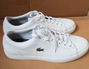Lacoste Men's White Low Top Trainers Sneakers - Picture 1 of 7