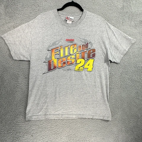 Chase Authentic Jeff Gordon T Shirt Heather Gray Fire And Desire Double Sided Cover