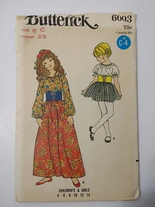Vestido de una pieza para niñas Butterick 6003 talla 6 - Imagen 1 de 2