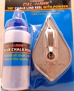 CHALK LINE REEL WITH BLUE POWDER  100 FOOT LINE ALUMINUM ALLOY BOX - Picture 1 of 2