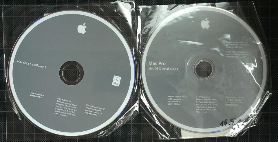 Apple System CD Install Mac Pro OS X 10.5.1, Disk 1+2, TOP - Bild 1 von 1