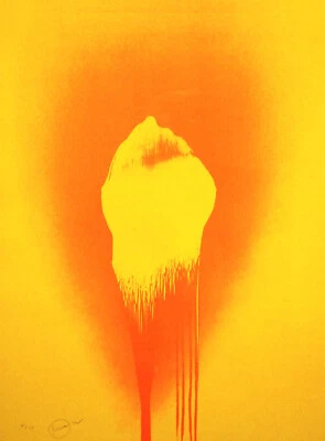 Otto Piene 1928 / Orange yellow first / 1972 / große Serigrafie, handsigniert - Bild 1 von 4