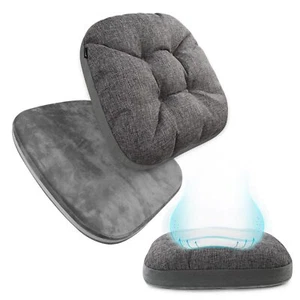 Thickened Chair Cushion 2-Tier Memory Foam Reversible Seat Pad Dark Grey 1 PC - Picture 1 of 6