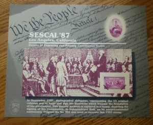 1987 B110 SESCAL 87 Büro für Gravur und Druck Souvenirkarte - Bild 1 von 1