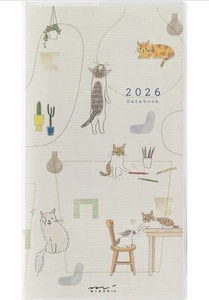 Midori Designphil 2026 slim schedule book planner weekly Cats Cat - Picture 1 of 7