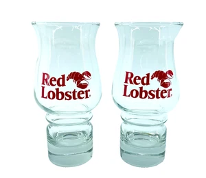 Juego de 2 vasos vintage de langosta roja huracán con logotipo de restaurante 14 oz 6,5" T - Imagen 1 de 6