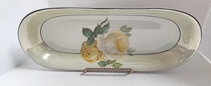 Z S & C Bavaria Lusterware Porcelain Oval Serving Dish w/ Flower Design 12" Vtg. - Picture 1 of 16