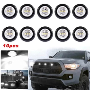 10PCS White Side Marker Lights LED Truck Trailer Side Bullet Clearance Light 12V - Picture 1 of 8