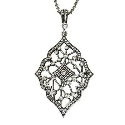 Collar convertible colgante de plata con cristales Brighton EMPRESS precio de venta sugerido por el fabricante $138 nuevo con etiquetas Foto 1 de 4