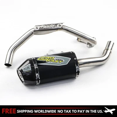 PIPE EXHAUST MUFFLER RACING CARBON BLACK FULL SYSTEM KAWASAKI KLX110 KLX110L - Image 1 of 4