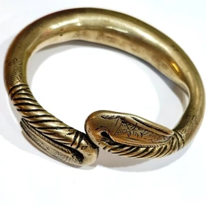 Brazalete Brazalete Superior Plata Antiguo Vintage Tribal Grabado Joyería Forjada - Imagen 1 de 8