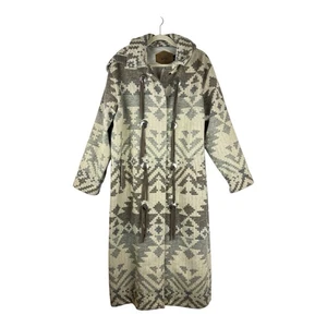 Vintage Woolrich Hooded Trenchcoat XL Aztec Tribal Western Wolle USA Duster - Bild 1 von 11