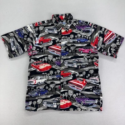 Винтажная мужская футболка Reyn Spooner Camp средний размер черная Dodge Muscle Car гавайский хлопок - Изображение 1 из 4