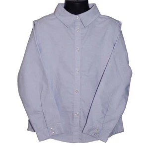 Lands End Uniform Little Girl Size 5, Long Sleeve Oxford Button Down Shirt, Blue - Picture 1 of 3