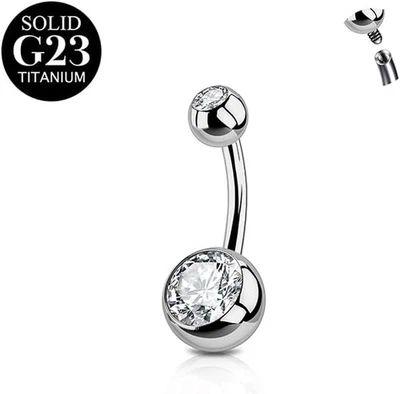 Piercing Ombelico,6Mm 8Mm 10Mm 12Mm 14Mm 16Mm Piercing Ombelico Titanio Argento  - Immagine 1 di 4