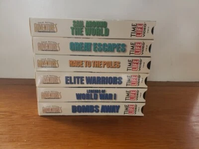 6 VHS tapes, True Action Adventures, Time-Life, Warriors, Great Escapes, WWI, + - Image 1 of 3