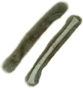 Real Fox Fur Collar Scarf for Women Men Army Green Natural Fur Jackets Hood Trim - Picture 1 of 14