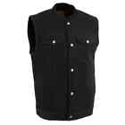 Milwaukee Leather Men's Snap Front Denim Club Style Vest W/ Gun Pockets **dm2238