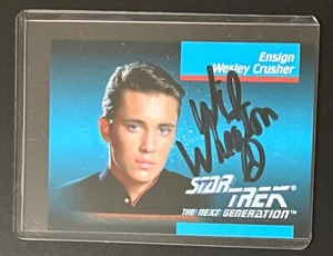 Star Trek Next Generation STNG Trading Card Wil Wheaton Crusher Signed - Picture 1 of 2