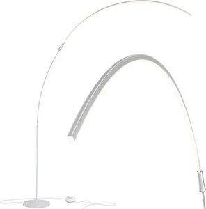 Arc Floor Lamp Modern LED Standing Contemporary Dimmable Adjustable Silver Tall - Picture 1 of 8