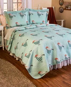 Full Queen Sparrow Quilt Set Country Patchwork Vögel Sommer Quilt Bettwäsche Set - Bild 1 von 1