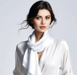 Halstuch Weiß Schwarz Seidentuch Seidenschal Business Stola 90x90 Damen Tuch - Bild 1 von 44