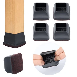24 PCS Extra Large Silicone Square Chair Leg Floor Protectors with Felt - Picture 1 of 5
