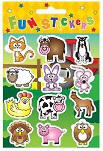 12 Farm Animal Sticker Kids Farm Animal Stickers Book Party Bag Filler Stickers