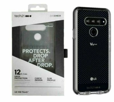 Original Tech21 Evo Check Case For LG V40 ThinQ Smokey Black - Image 1 of 2