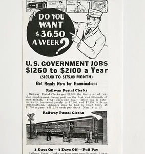 1941 Railway Postal Clerk Advertisement Railroad Jobs Franklin Institute DWF25 - Picture 1 of 2