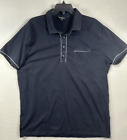 Express Short Sleeve Polo Shirt Black With White Trim Size Xl 4 Buttons Stretch
